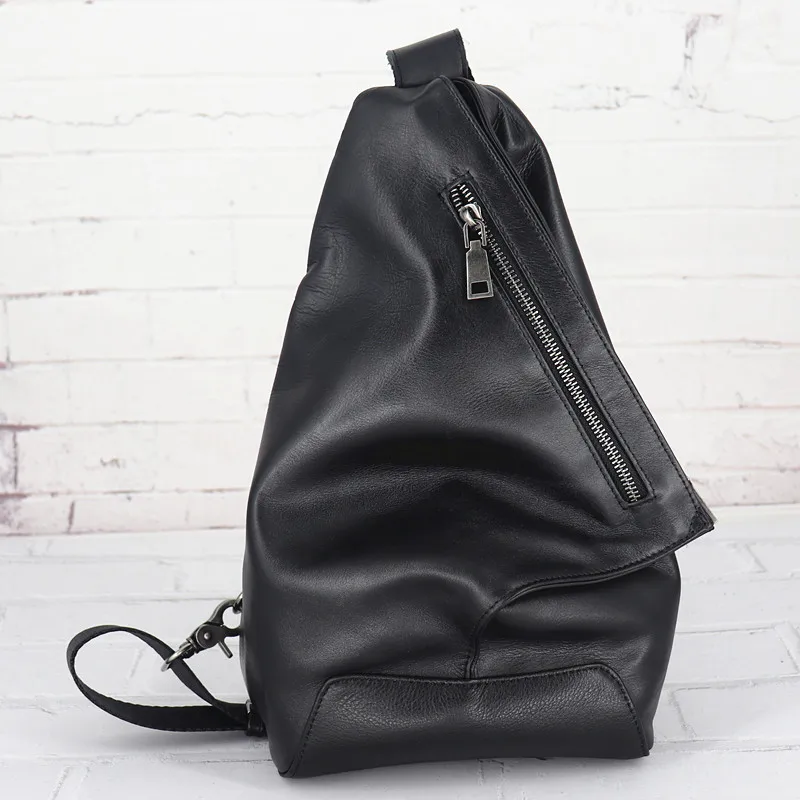 Natural Genuine Leather Crossbody Bags Male Anti-theft Shoulder Messenger Bags Fashion Daily Large Men Bag Short Trip Chest Pack