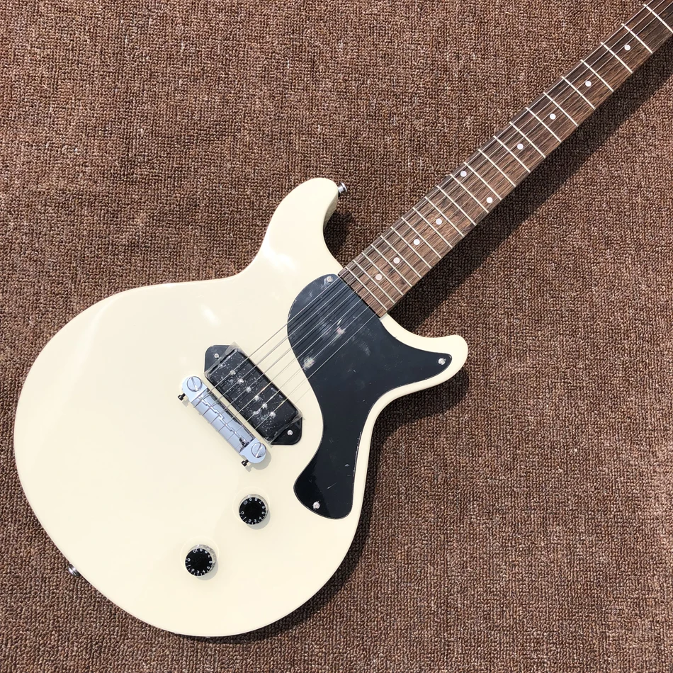 Cream WhiteHoneybee Yellow Color Rosewood Fingerboard Black Pickguard Mahogany Body Free Shipping