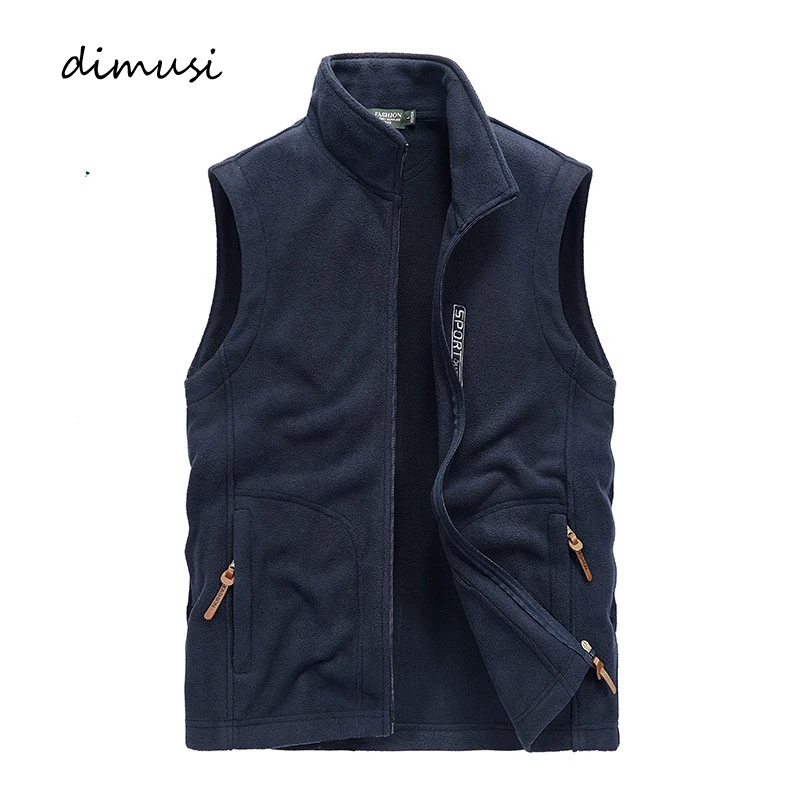 DIMUSI Men's Vests Winter Fleece Warm Waistcoats Casual Outwear Thermal Soft Vests Fashion Sleeveless Jackets Men Clothing