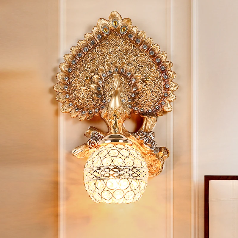 

European wall lamp living room TV background wall Nordic bedroom bedside lamp simple creative stair led aisle lamp