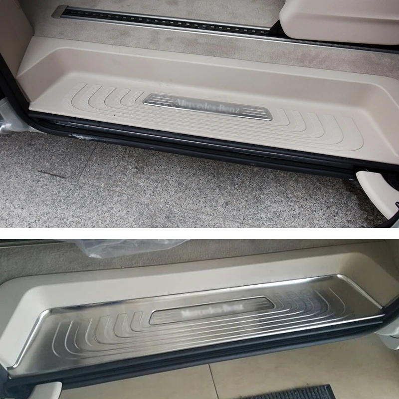 Stainless Steel Interior Car Door Sill Scuff Plate Car For Benz V-CLASS V200 V220 V250 V260 W447 Vito Metris Valente 2014-2019