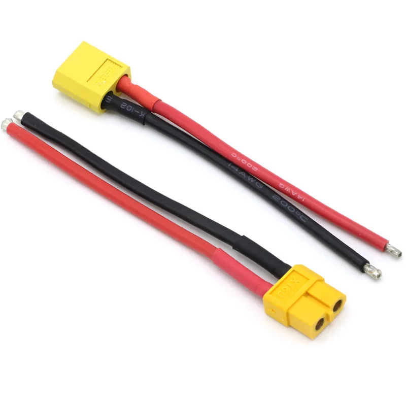 Conector MPX macho e fêmea, fio de silicone para cabo de bateria RC, XT60, XT30 T, XT90, 14, 18AWG, 100mm