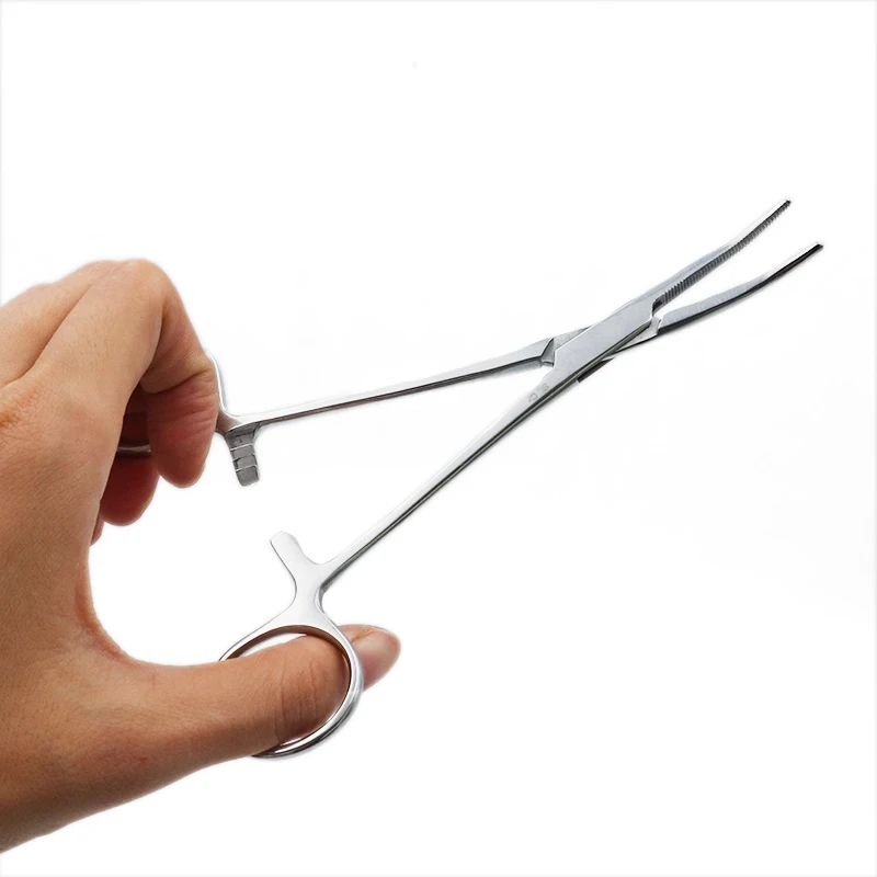 1pc Medical Stainless Steel Dental Surgical Needle Curved Tips Hemostatic Forceps Clamp 14/16/18cm Surgical Pliers Scissors Tool