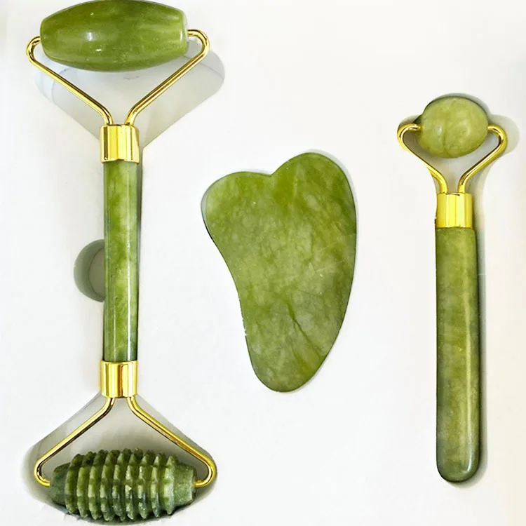 

Natural Jade Massage Roller Guasha Board SPA Scraper Stone Facial Anti-wrinkle Treatment Body Facial Massager Health Care Tools