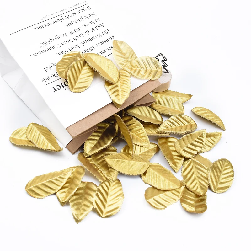 100/200 Stück Seide Rosen Blatt Gold Blätter künstliche Pflanzen dekorative Blume Weihnachts girlande DIY Geschenk nach Hause Hochzeits dekor – Detail 16
