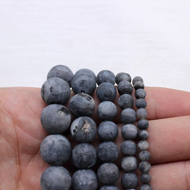 Matte Black Labradorite Stone High quality Synthetic Flash Stone 4/6/8/10/12 MM Round Loose beads Jewelry bracelets making DIY