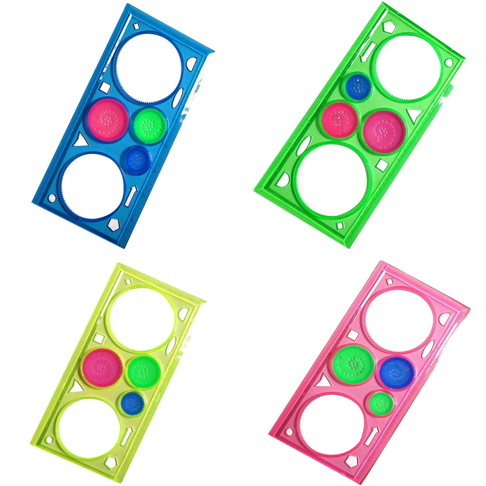 XRHYY Painting Ruler Transparent Million Flower Drawing Template Ruler Versatile Ruler For Children School Kids (Random Color )