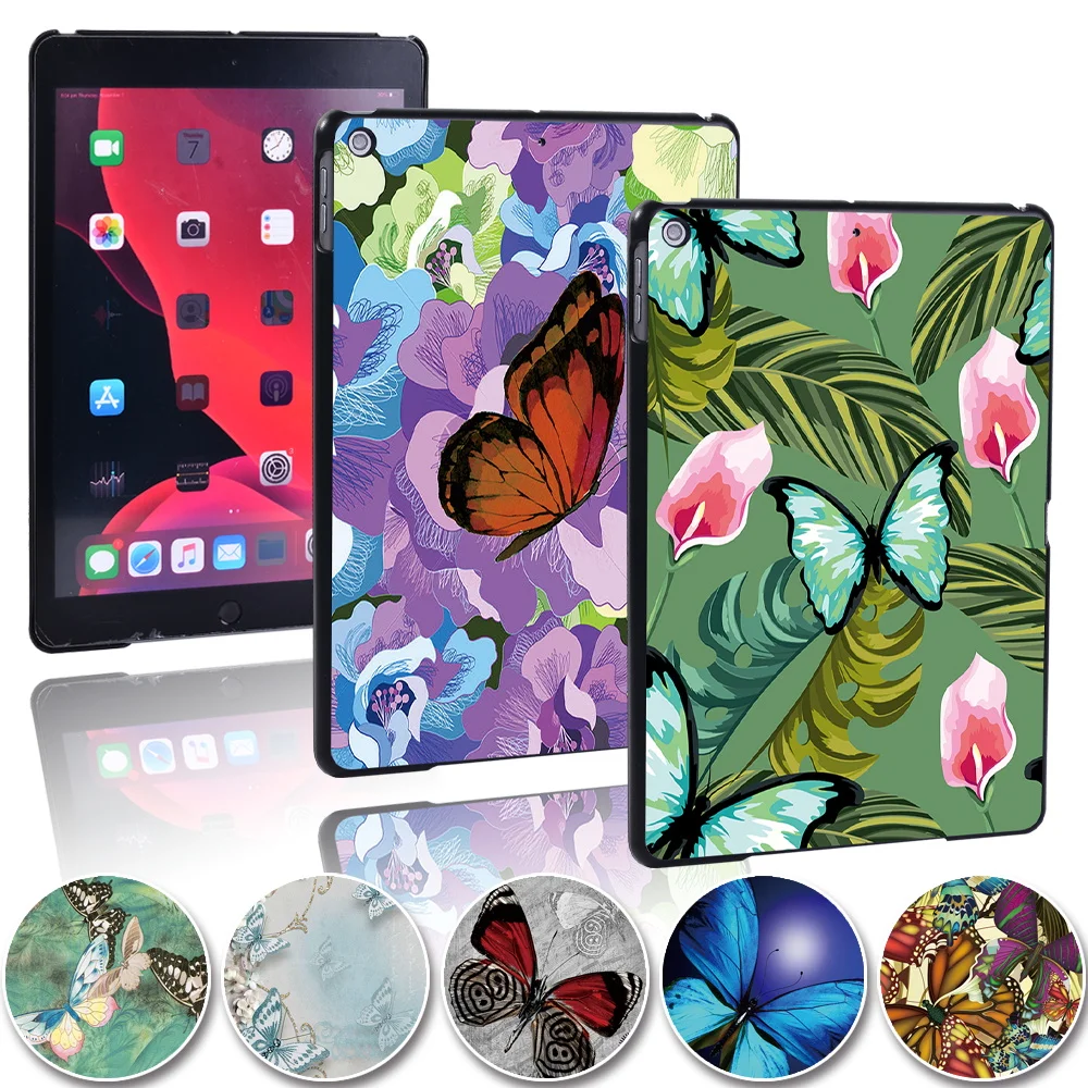 Anti-fall Fashion High Quality Plastic Hard Shell Tablet Case for Apple IPad 8 2020 10.2 Inch Butterfly Series Case + Pen