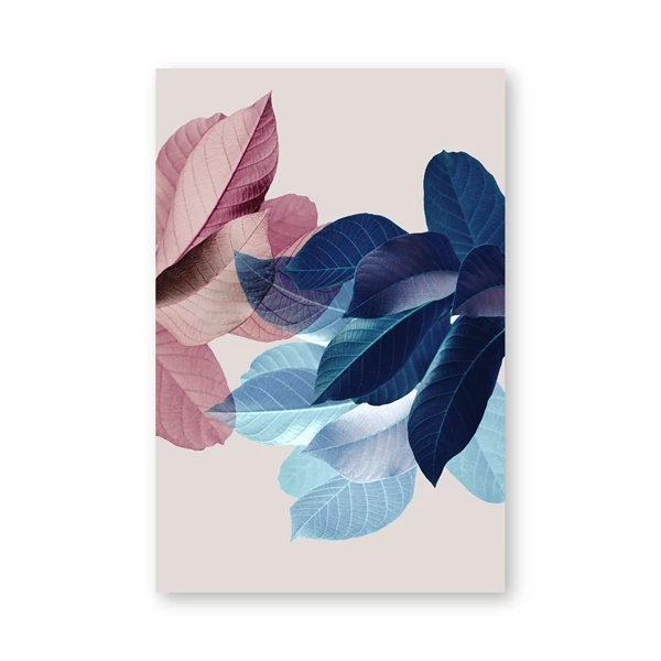 Abstract Watercolor Leaves Canvas Paintings Print Nordic Blush Pink Pictures For Living Room Home Decor Botanical Wall Art