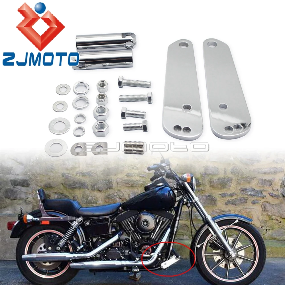 

Motorcycle Forward Highway Foot Peg Adjustable Bracket Footrest Support Mounted Set For Harley Dyna Street Bob Low Rider 1991-17