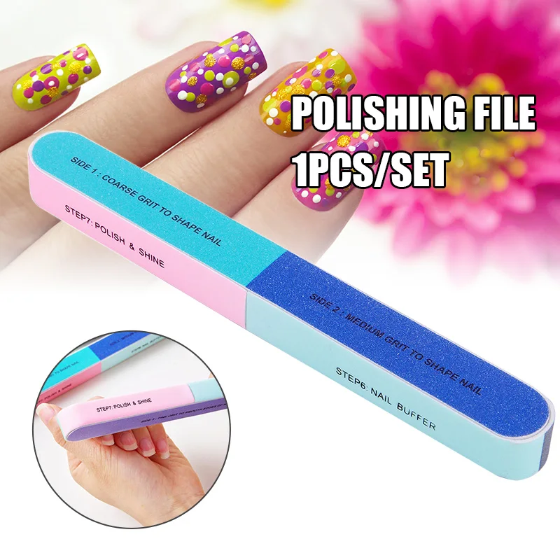 

Hot Sale 1PCS Nail File Buffer Manicure Tool 7-faced Sandpaper Nail File Knives Nail Tool Manicure Tool Beauty Salon Home