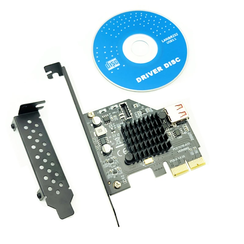 ASM3142 chip 10Gbps USB3.1 Gen 2 Type-E 20 Pin Expansion Card USB 2.0 PCI Express 3.0 X2 Adapter for Desktop PC Computer Raiser