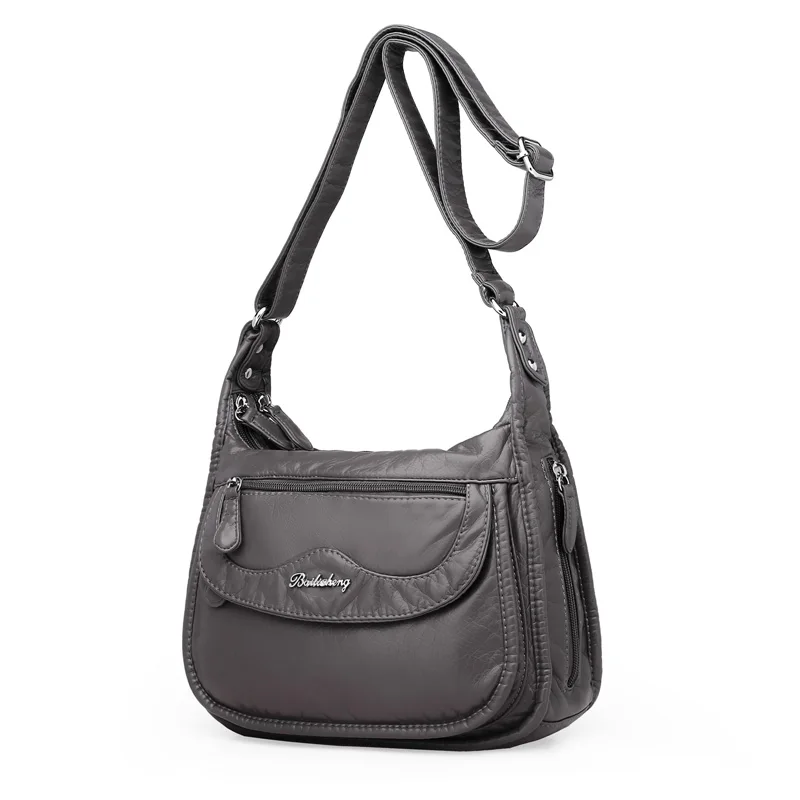 

Fashion Women Shoulder Bag Pu Leather Crossbody Bag High Quality Messenger Bag Grey Female's Handbag Designer Totes Soft Purse