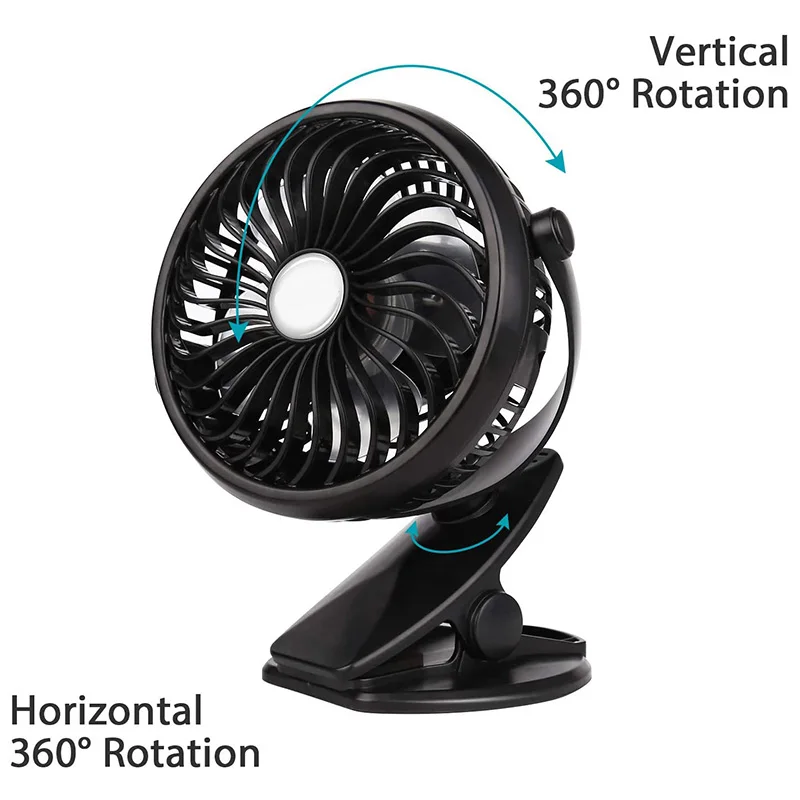 พัดลมไฟฟ้าแบบพกพาพร้อมคลิป USB พัดลมชาร์จ Mini Mini Handheld พัดลมเด็กสำหรับ Ded แคมป์ปิ้งกลางแจ้ง