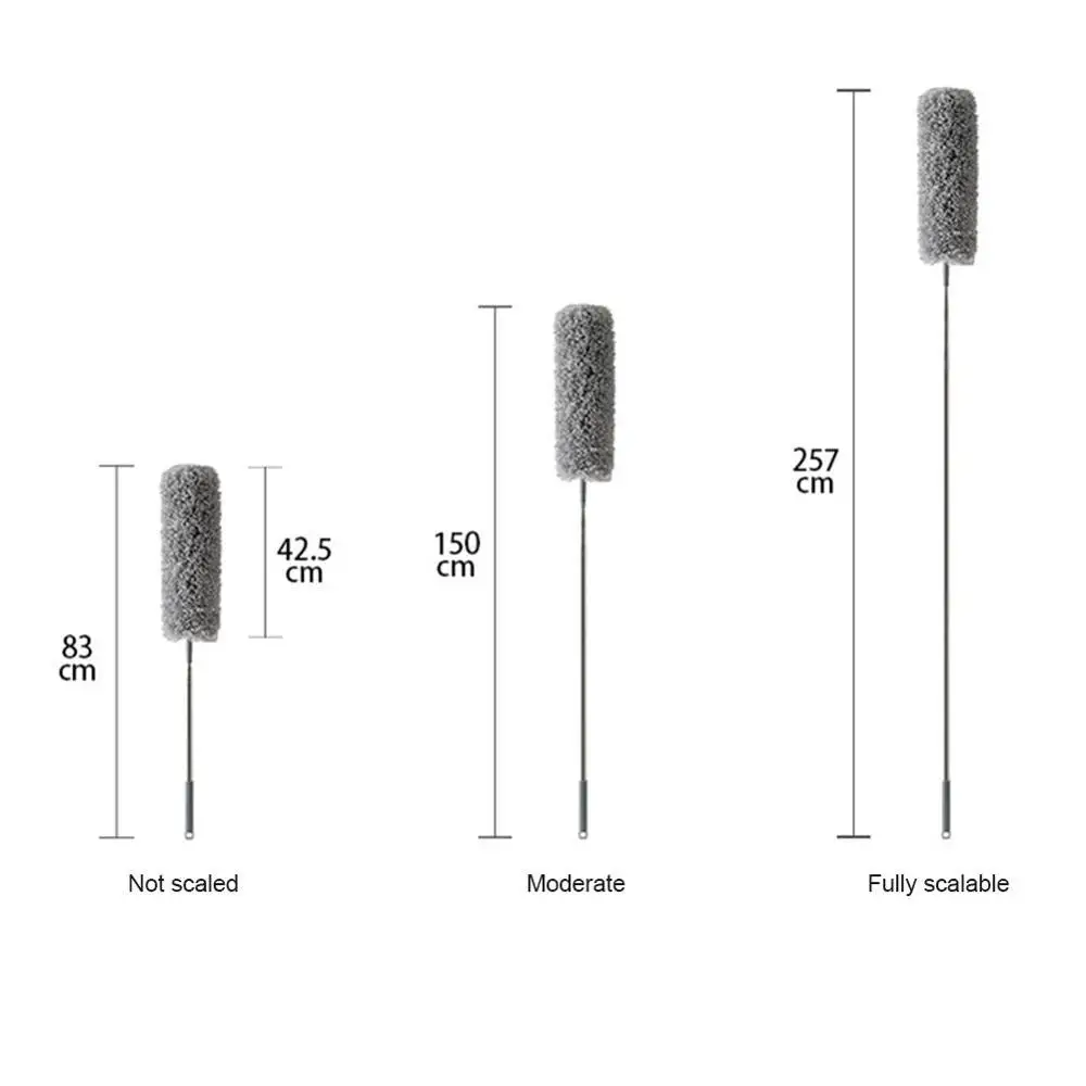 Plumeau extensible en microcarence d'acier inoxydable avec poteau télescopique, plumeau pour livres, sites d'asile, voitures, nettoyeur domestique