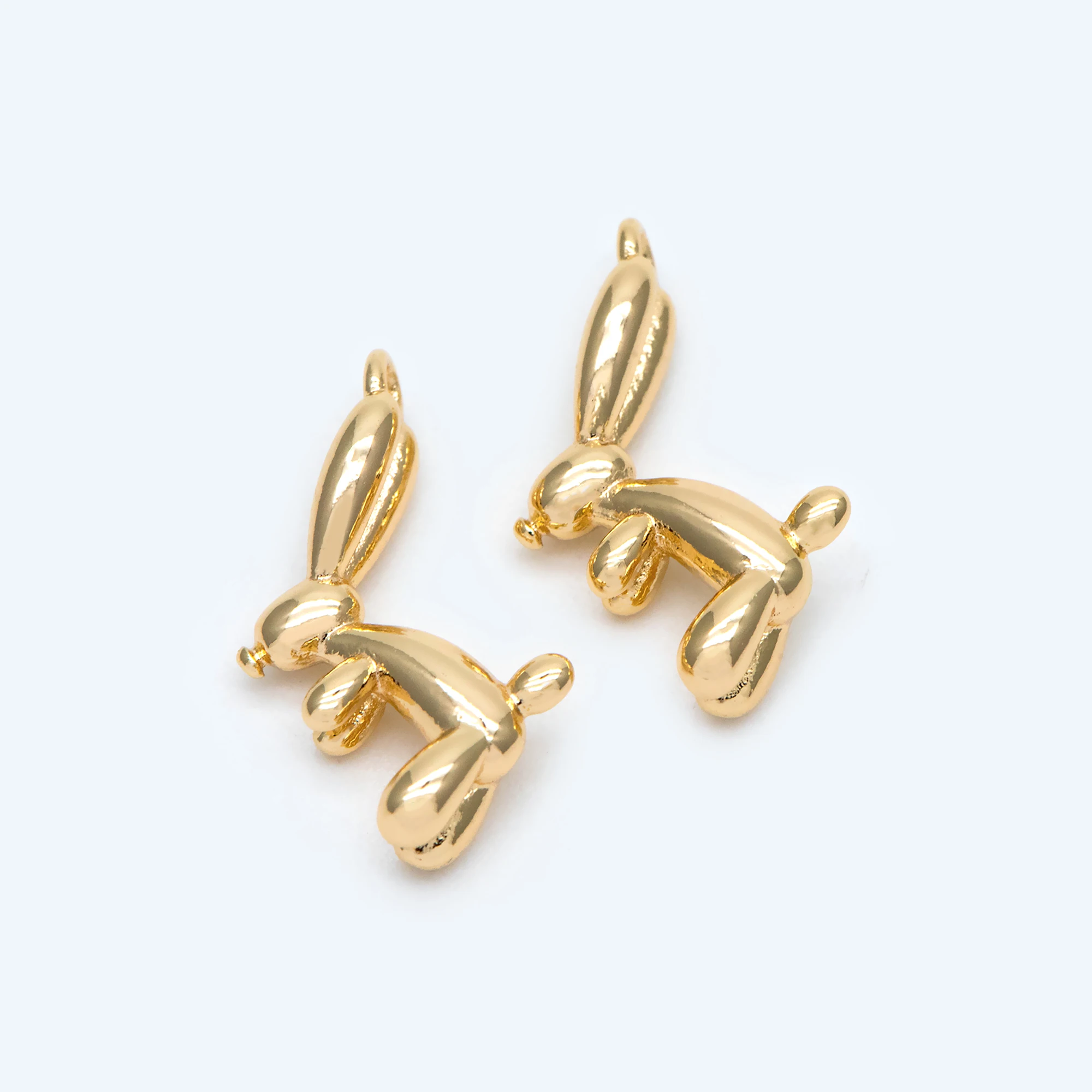 

10pcs Gold Balloon Rabbit Charm, 20x12mm, Jewelry Making, Diy Material, Jewelry Supplies (GB-1960)