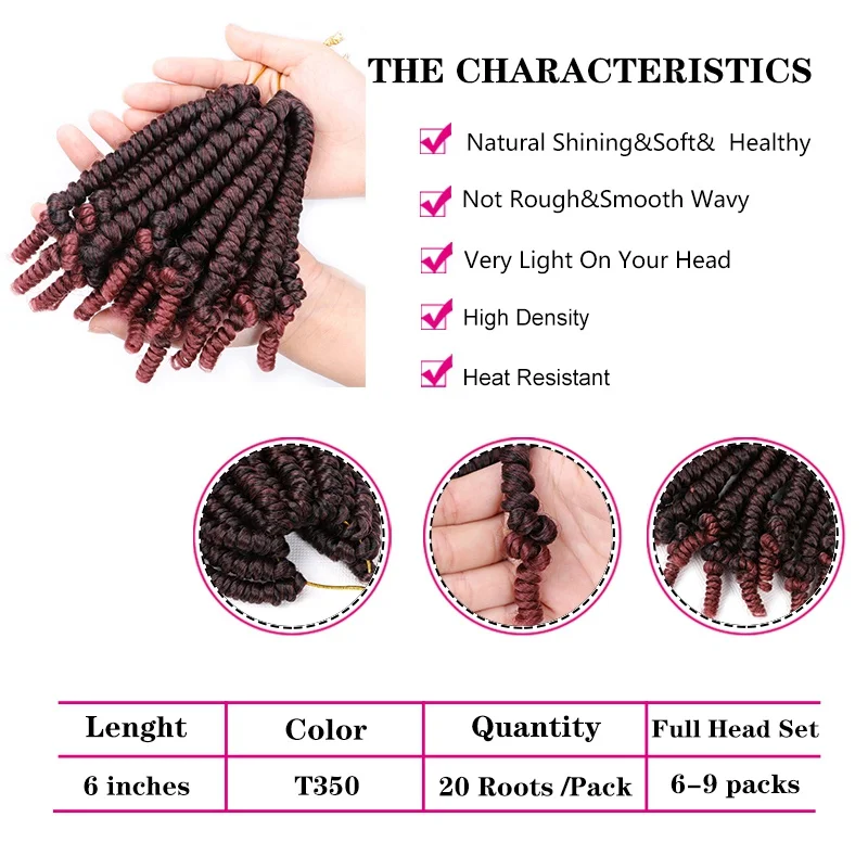 Saisity Synthetische Bob Lente Twist Gehaakte Vlechten 6Inch Bom Passie Wendingen Vlechten Haar 20 Wortels/Pack Voor Vrouwen