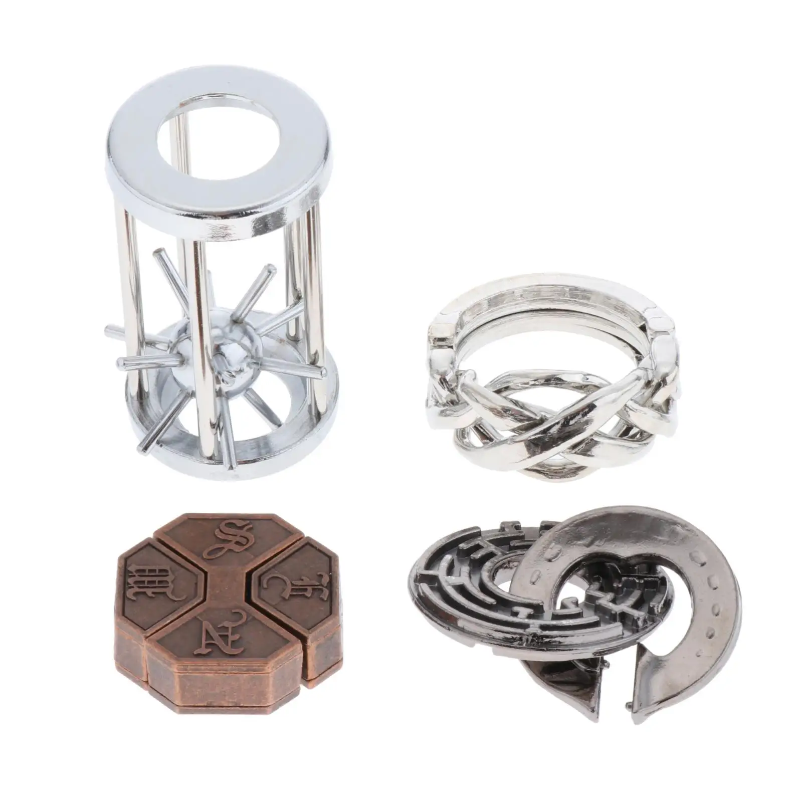 Retro 3D Metal Magic Lock Toy Puzzles for Children Adult IQ Training Games