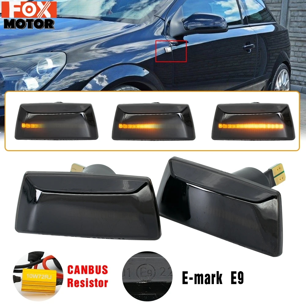 2X Dynamic Turn Signal Light Side Marker Flowing Indicators For Opel For Vauxhall Adam Astra H Corsa D E Insignia Zafira