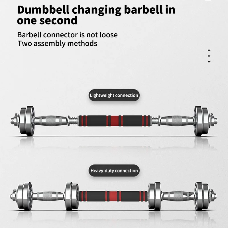 Steel Dumbbell 20kg Home Men Dual-plating Pure Steel Dumbbell Barbell 2 in 1 Design Sports Equipment 1pc
