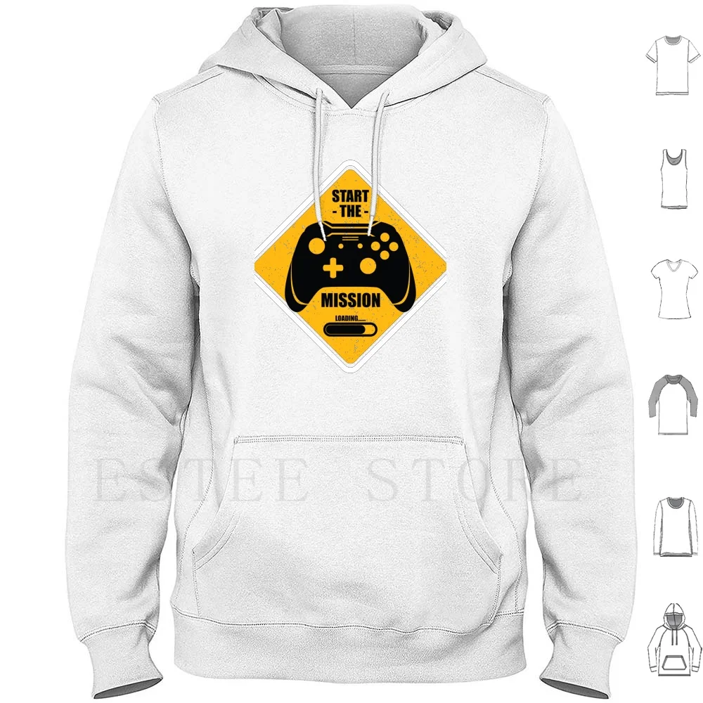 Start The Mission Loading Best Gaming Gamer Present Gift Idea Hoodies Long Sleeve Girls Gaming Gamer Video Game Games