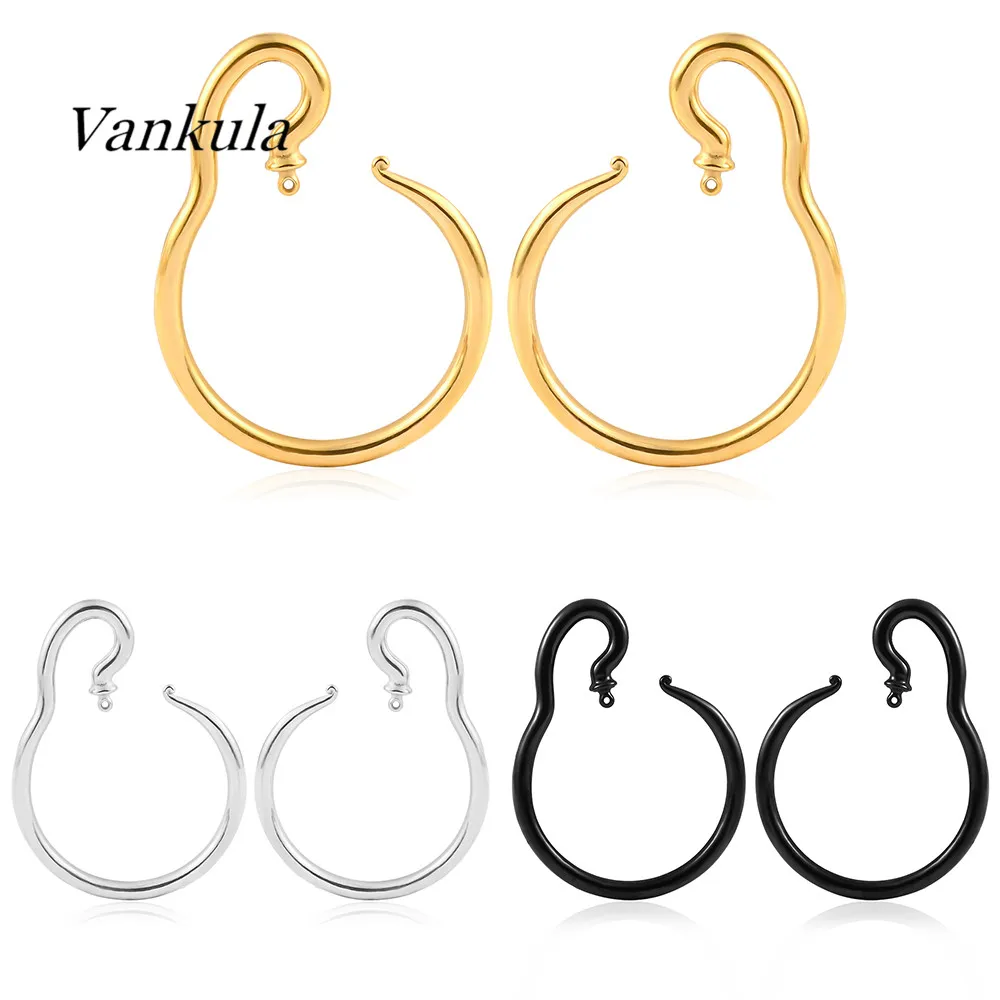 Vankula Newest Style DIY Ear Hanger Hooks Ear Plugs Tunnels Saddle Weights 316L Stainless Steel Piercing Body Jewelry