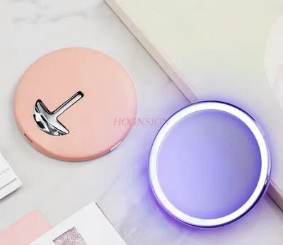 Make-up Spiegel Led Leuchtstofflampe Mädchen Herz Tragbare Falten Tragbare Net Rot Füllen Licht Dressing Spiegel Verkauf