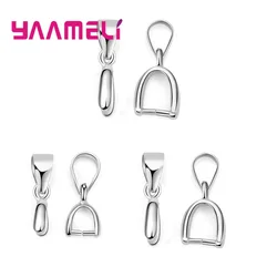 925 Sterling Silver Color DIY Handmade Jewelry Findings Pendant Pinch Bail Clasp Necklace Hook Clip Connector Fashion Accessory