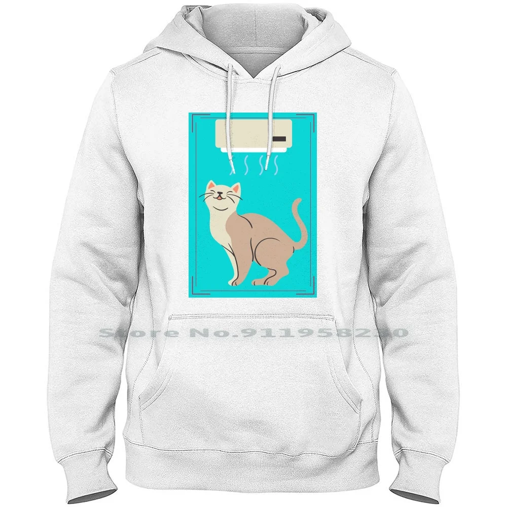 A Cat In Air Conditioner Art. Men Women Hoodie Pullover Sweater 6XL Big Size Cotton Teenager Cartoon One Art Air