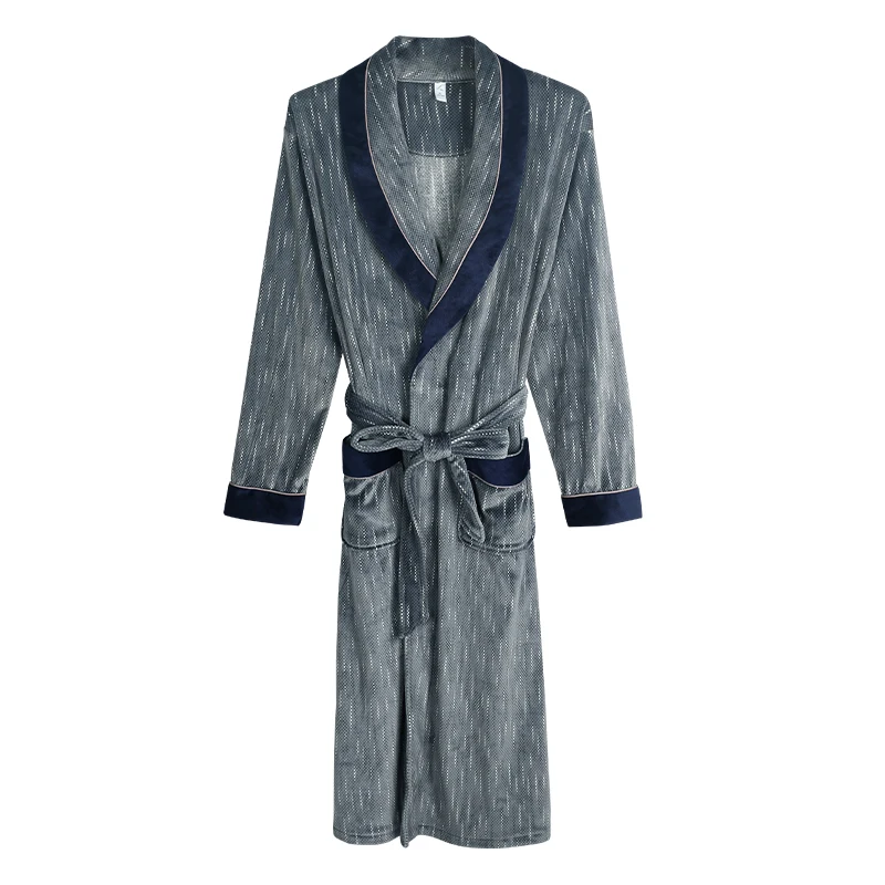 

Big Yards XXXL Men Long Robes Warm Soft Island Fleece Kimono Bathrobe Thick Coral Fleece Male Dressing Gown Robes Pijamas Hombre