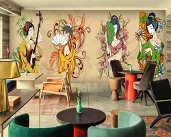 beibehang Customized eco-friendly personality 3d wallpaper Japanese restaurant classic tooling background wall papers home decor
