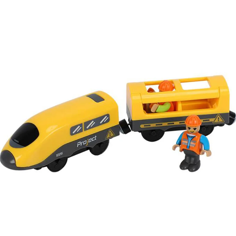 Electric Train Set Toys Model Train Electric Car Fit For Wooden Railway Wood Train Track Christmas Gift For Children