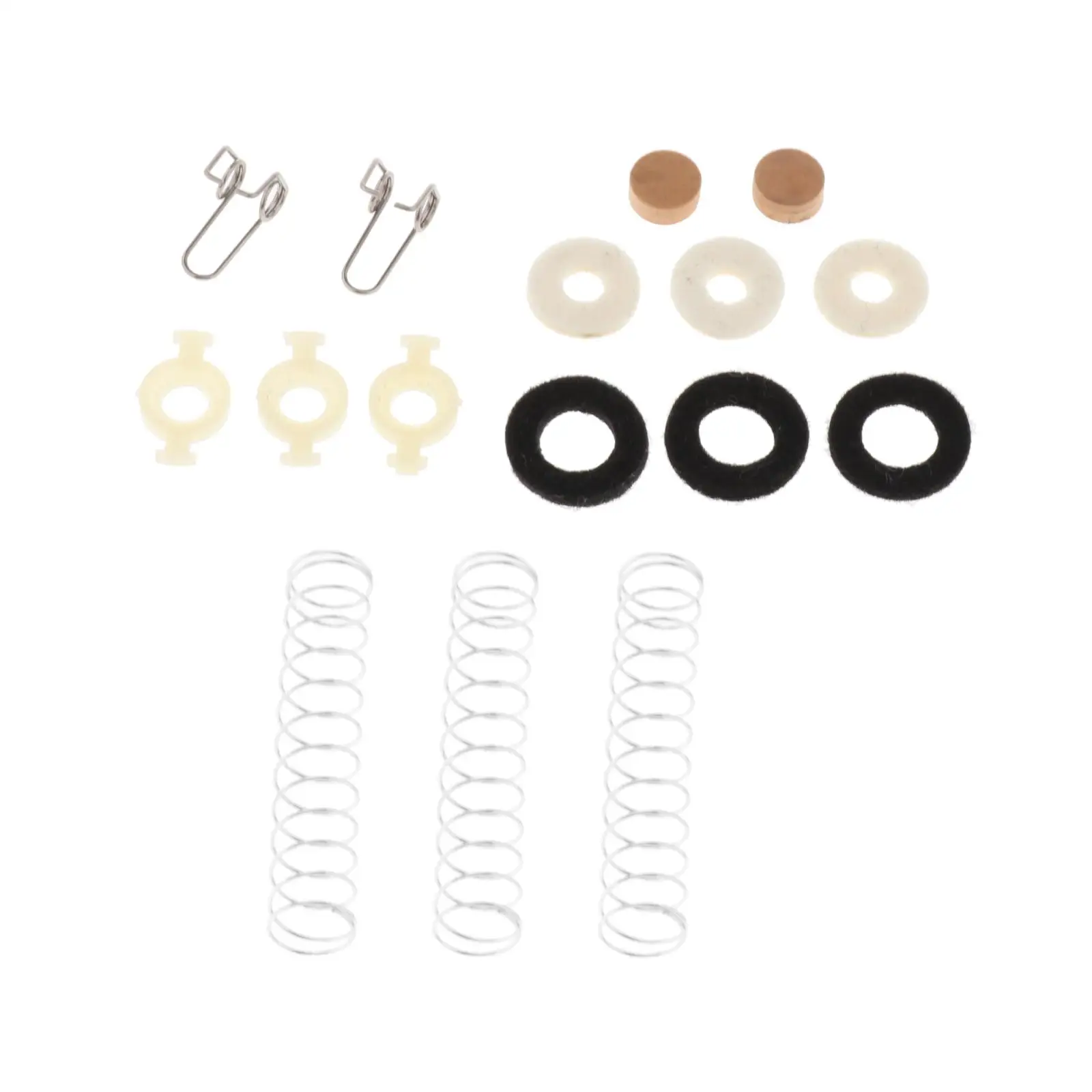 

16pcs Trumpet Piston Repair Kit Spring Rest Felt Pad Valve Cork Pad for Trumpet Cornet Replacement Accessories