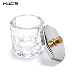 KADS Dappen Dish with Lid for Acrylic Nails Clear Glass Acrylic Nail Monomer Liquid Bowl Acrylic Powder Holder Acrylic Glass Jar