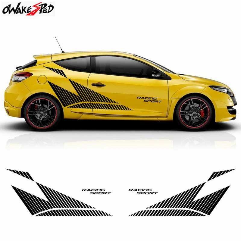 

Racing Sport Car Side Stripes Auto Door Body Decor Vinyl Decal Accessories For-Renault Megane RS Trophy 3-5 Doors Design Sticker