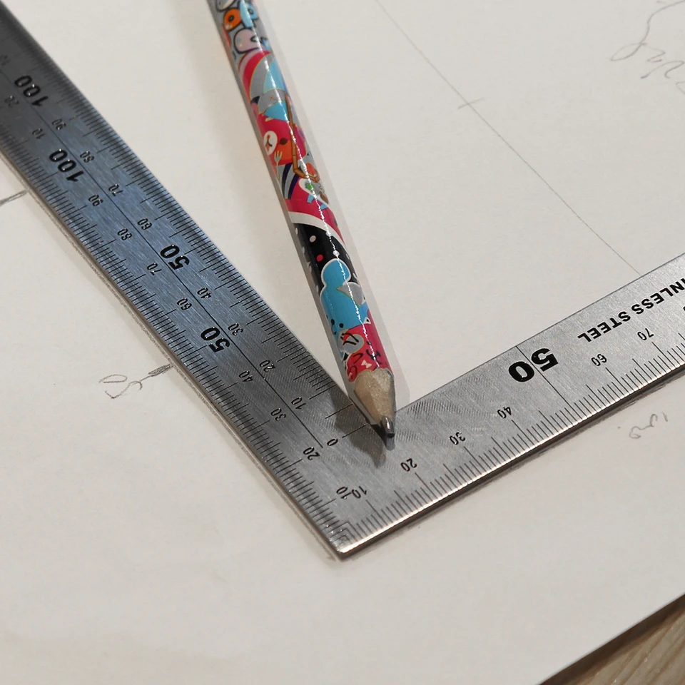 Square Woodworking Ruler, L-Shape Stainless Steel Ruler With Wooden Handle, 90° Precision Measuring Tool 0-20cm Range For Carpenters & Architects