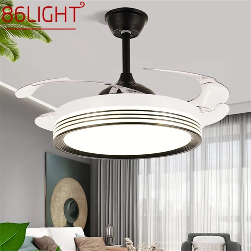 86LIGHT Ceiling Fan Light Invisible Lamp With Remote Control Modern Simple LED For Home Living Room