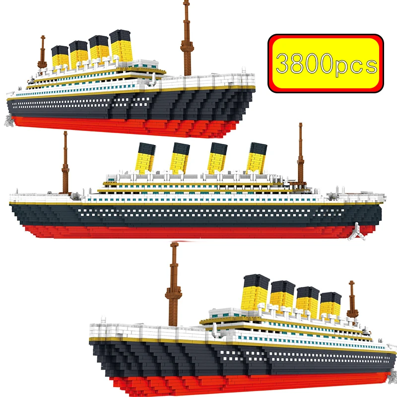 

3800 Pcs Diamond Mini Blocks Model Building Bricks Ship Rms Cruise Titanic Sets Kits City Technical