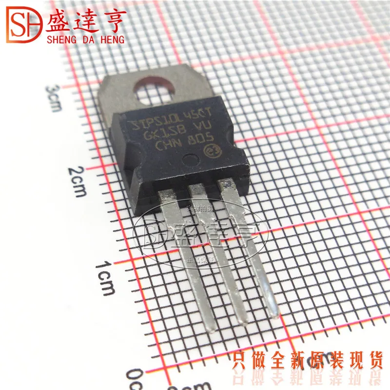 10Pcs/Lot STPS10L45CT 10A 45V TO220 DIP Schottky Barrier Diode/NEW Original In Stock