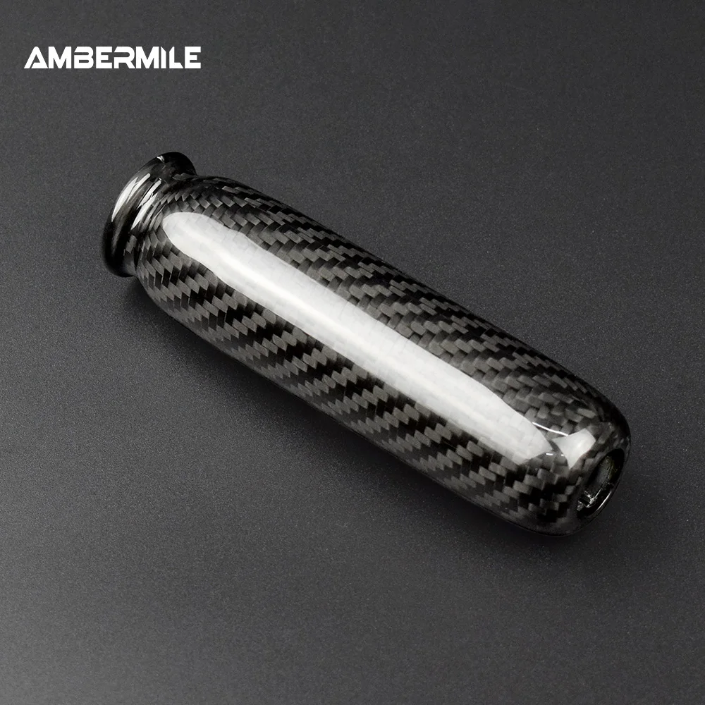 AMBERMILE Carbon Fiber for Mini Cooper R55 Clubman R56 R57 R58 R59 R50 R53 Accessories Interior Car Handbrake Grip Covers Trim