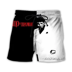 Homens e Mulheres Scarface Arte Engraçado 3D Imprimir Shorts Casuais, Hip Hop Roupas, Moda, Novo, Plus Size, S-7XL