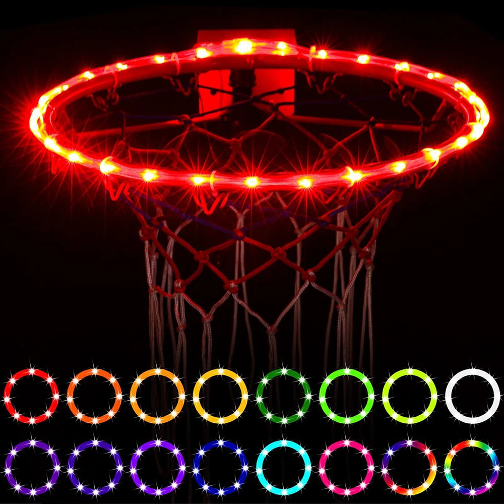 Explosive LED Luminous Basketball Frame Light String Outdoor Rainproof Luminous Basketball Color Changing Basketball Ring Lamp