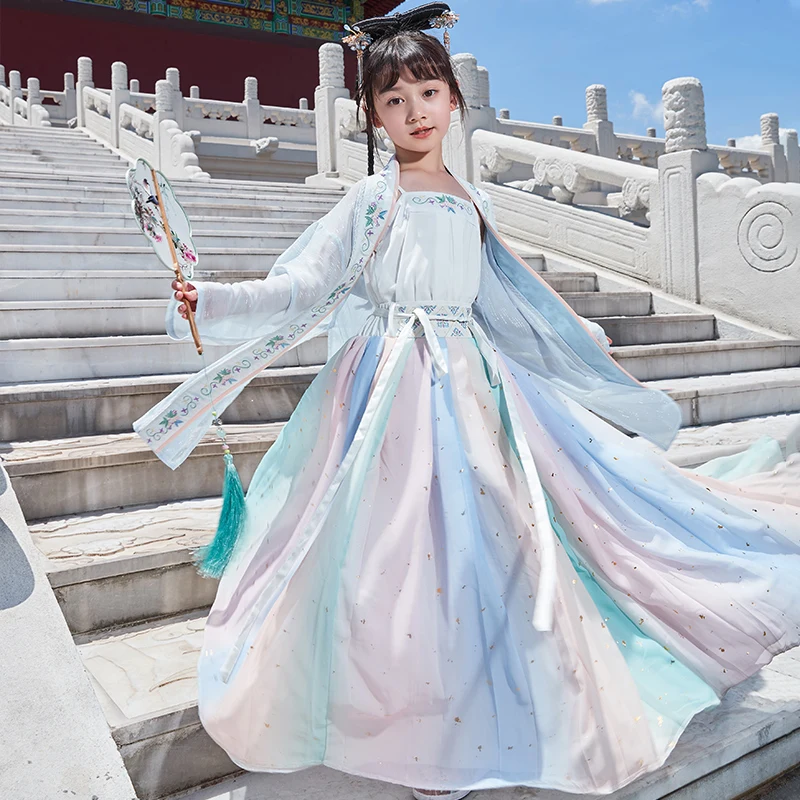 Fairy Traditional Chinese Clothing For Girls Hanfu Skirt Set Chinese Folk Dance Clothes Festival Outfits Cosplay Costume  JL1942