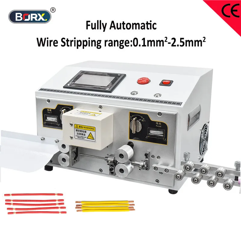 Computer Full Automatic Wire Stripper 1000W Peeling Stripping Cutting Machine 0.2-10mm2 Section ￠18 with 2/4 Wheels Kit