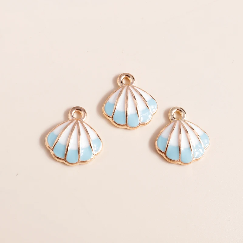 10 stücke Mix Nette Emaille Shell Seestern Charme Anhänger der Halskette Ohrringe Schlüsselanhänger Handemade DIY Schmuck Machen Zubehör – Detail 39