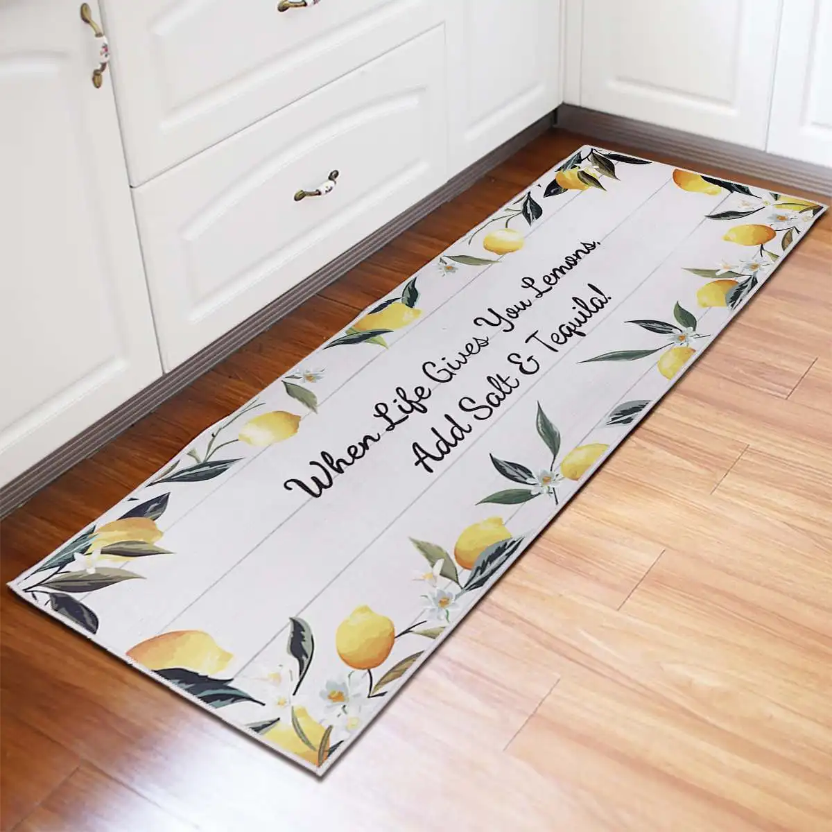 2pcs Kitchen Mat Lemon Floor Mats Non Slip Kitchen Rugs Living Room Bathroom Rug Carpet for Indoor Outdoor Rugs Door Decorative