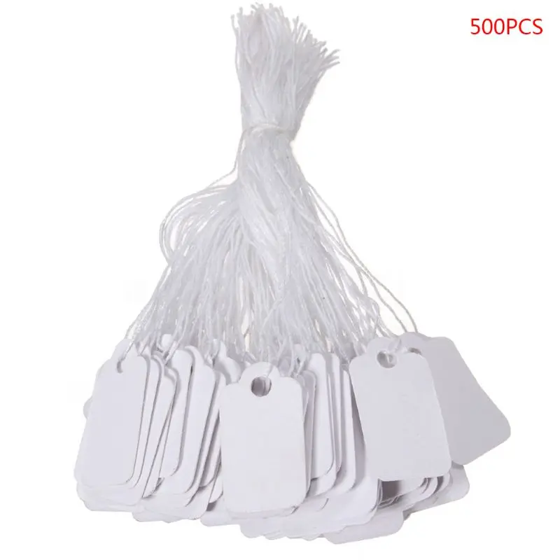 500 Pcs Price Label Tags String Jewelry Clothing Display Merchandise Price Tags