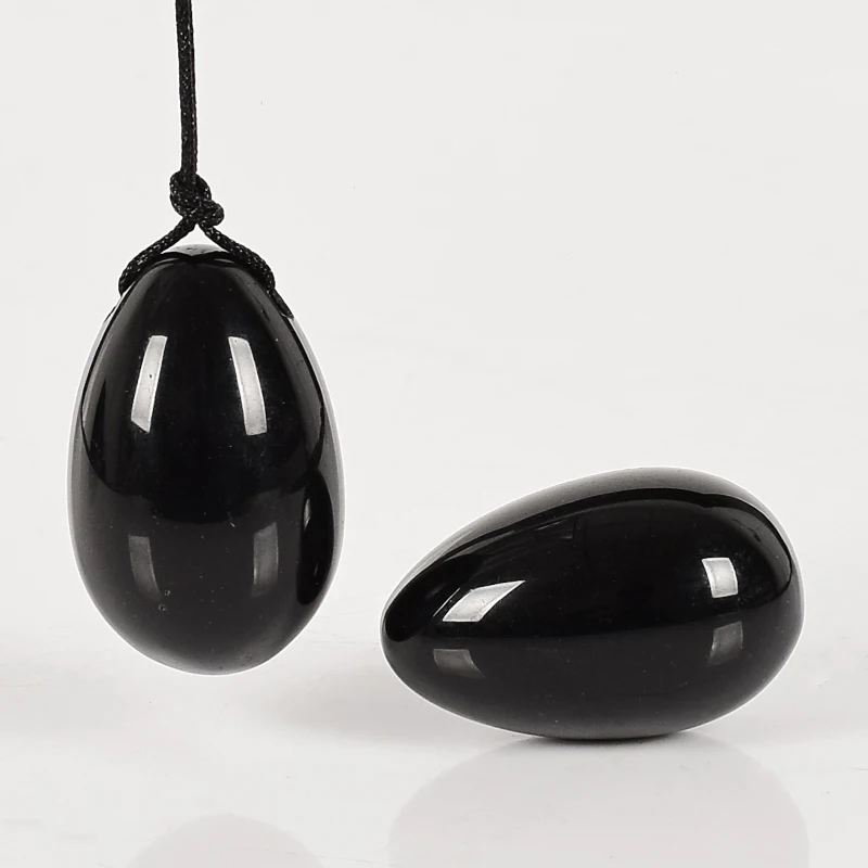 

Black Obsidian Massage Egg 30*20mm Natural Jade Yoni Ball Crystal Stone For Kegel Exercise Vaginal Muscle Health Ben Wa Balls
