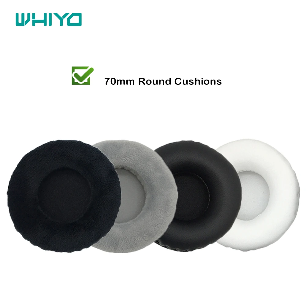 

Whiyo 70mm Replacement EarPads for ISK AKG JBL Bluedio ATH Beyerdynamic Headphones Velvet Earmuff Memory Foam Earphone Leather