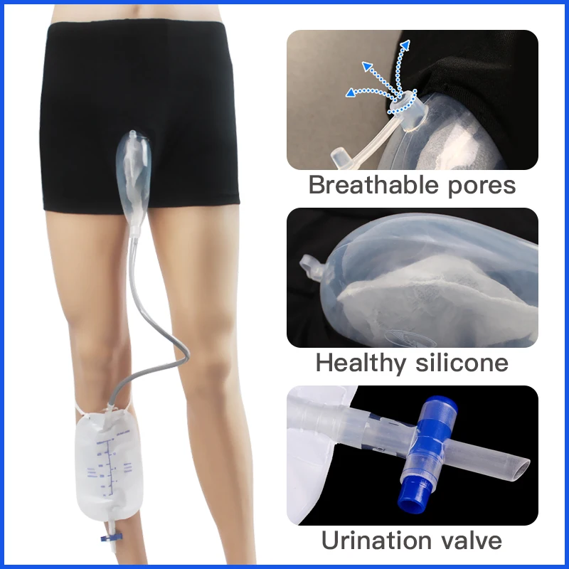 

Urinary incontinence urinal legs with adult urine bag walking with catheterization bag for male patients